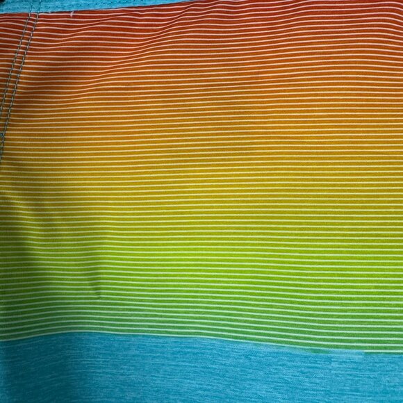 Hurley Boardshorts Mens Size 34 Striped Rainbow Coloful Swim Beach SS-1976 - Picture 8 of 12